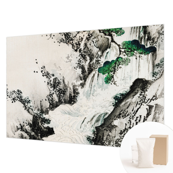 Wand-Fototapete mit Motiv eines Wasserfalls in natürlicher Landschaft