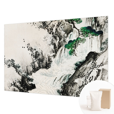 Wand-Fototapete mit Motiv eines Wasserfalls in natürlicher Landschaft