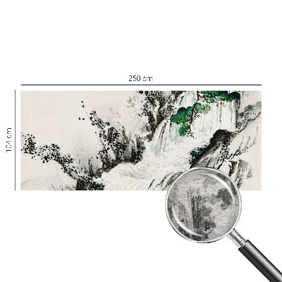 Wand-Fototapete mit Motiv eines Wasserfalls in natürlicher Landschaft