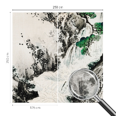 Wand-Fototapete mit Motiv eines Wasserfalls in natürlicher Landschaft