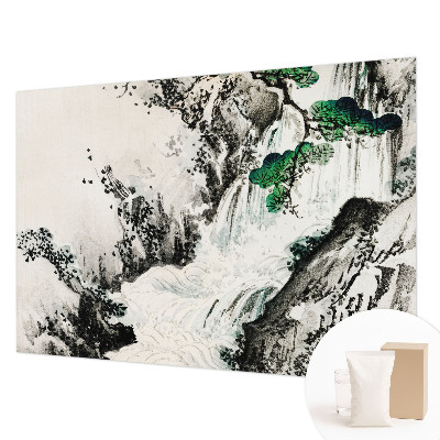 Wand-Fototapete mit Motiv eines Wasserfalls in natürlicher Landschaft