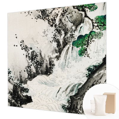 Wand-Fototapete mit Motiv eines Wasserfalls in natürlicher Landschaft