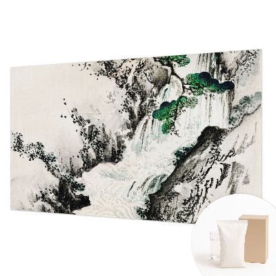 Wand-Fototapete mit Motiv eines Wasserfalls in natürlicher Landschaft