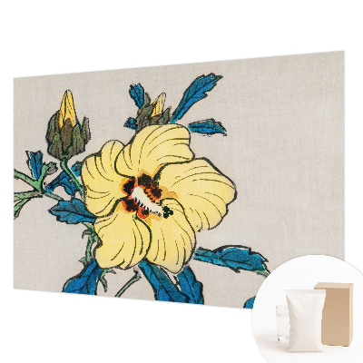 Fototapete nach Maß mit gelber Blumenillustration