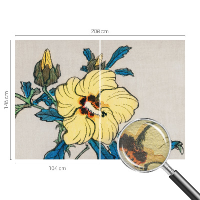 Fototapete nach Maß mit gelber Blumenillustration