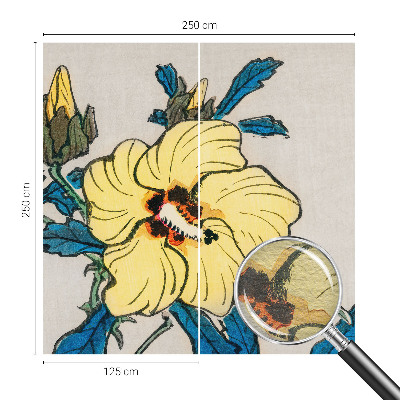 Fototapete nach Maß mit gelber Blumenillustration