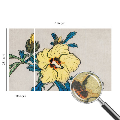 Fototapete nach Maß mit gelber Blumenillustration