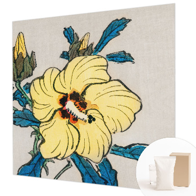 Fototapete nach Maß mit gelber Blumenillustration