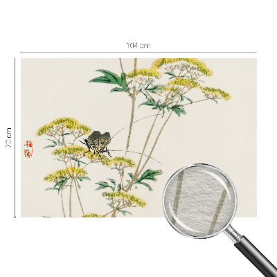 Dekorative Wand-Fototapete mit Blumenmotiv in natürlicher Optik