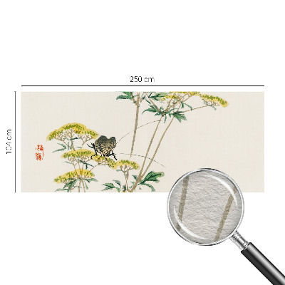 Dekorative Wand-Fototapete mit Blumenmotiv in natürlicher Optik