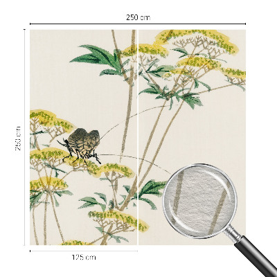 Dekorative Wand-Fototapete mit Blumenmotiv in natürlicher Optik