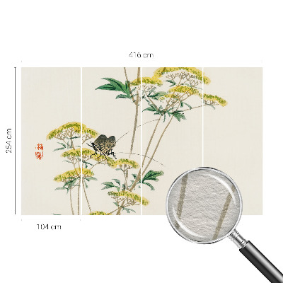 Dekorative Wand-Fototapete mit Blumenmotiv in natürlicher Optik