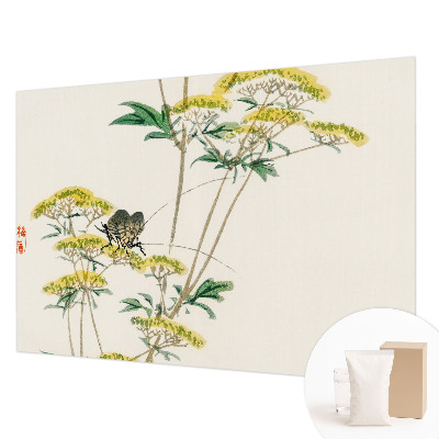 Dekorative Wand-Fototapete mit Blumenmotiv in natürlicher Optik