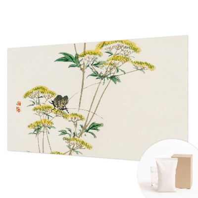 Dekorative Wand-Fototapete mit Blumenmotiv in natürlicher Optik