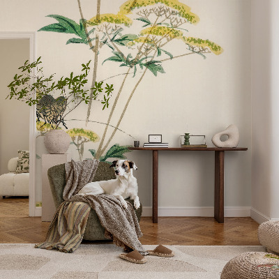 Dekorative Wand-Fototapete mit Blumenmotiv in natürlicher Optik
