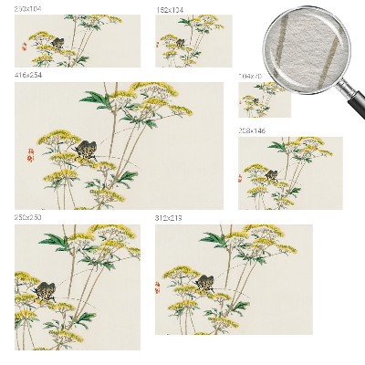 Dekorative Wand-Fototapete mit Blumenmotiv in natürlicher Optik