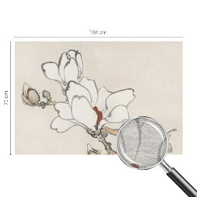 Fototapete mit zarten Magnolien als Motiv