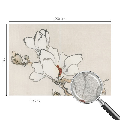 Fototapete mit zarten Magnolien als Motiv