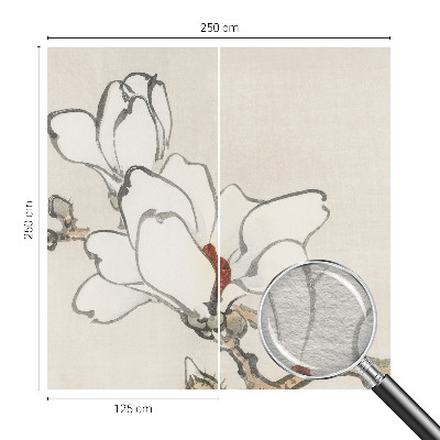 Fototapete mit zarten Magnolien als Motiv