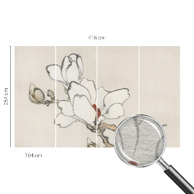 Fototapete mit zarten Magnolien als Motiv