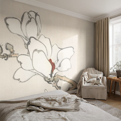 Fototapete mit zarten Magnolien als Motiv