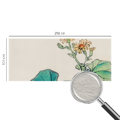Wandtapete mit Motiv aus Blüten und Blättern