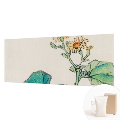 Wandtapete mit Motiv aus Blüten und Blättern