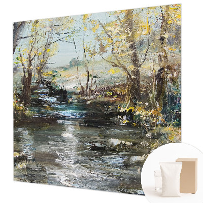 Fototapete fürs Schlafzimmer mit Motiv eines Waldbachs