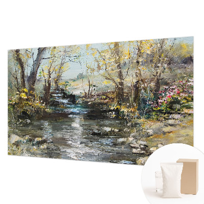 Fototapete fürs Schlafzimmer mit Motiv eines Waldbachs