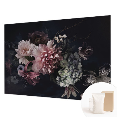 Vliestapete fürs Wohnzimmer mit Blumenmotiv
