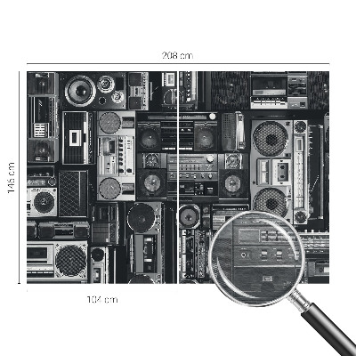Fototapete fürs Wohnzimmer mit Retro-Radio-Motiv