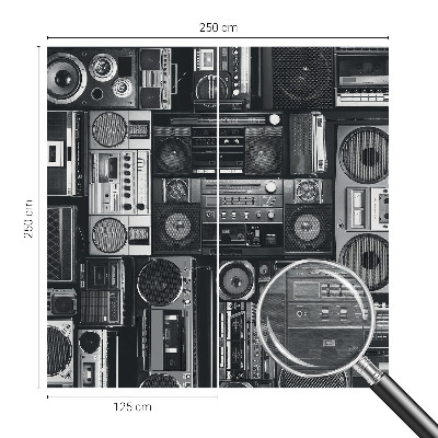 Fototapete fürs Wohnzimmer mit Retro-Radio-Motiv