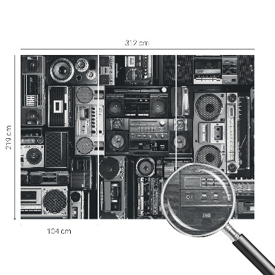Fototapete fürs Wohnzimmer mit Retro-Radio-Motiv