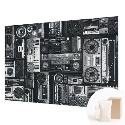 Fototapete fürs Wohnzimmer mit Retro-Radio-Motiv