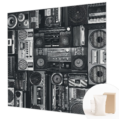 Fototapete fürs Wohnzimmer mit Retro-Radio-Motiv