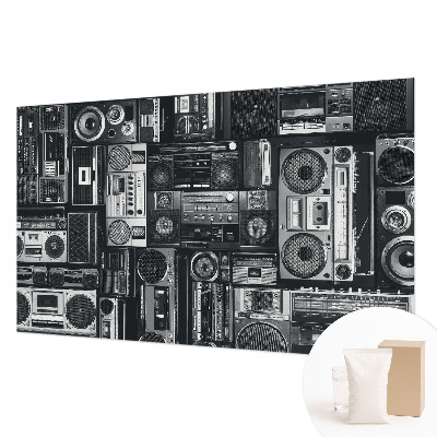 Fototapete fürs Wohnzimmer mit Retro-Radio-Motiv