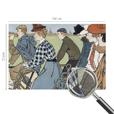 Wandtapete mit einem Vintage-Motiv eines Radfahrers