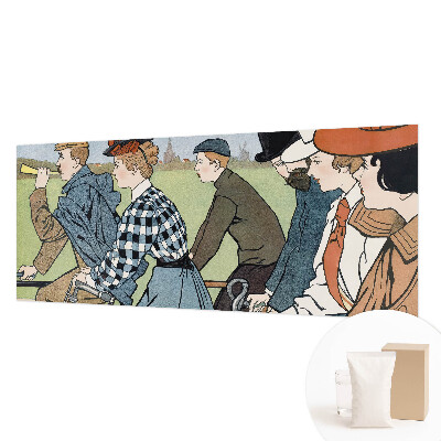 Wandtapete mit einem Vintage-Motiv eines Radfahrers