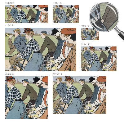 Wandtapete mit einem Vintage-Motiv eines Radfahrers