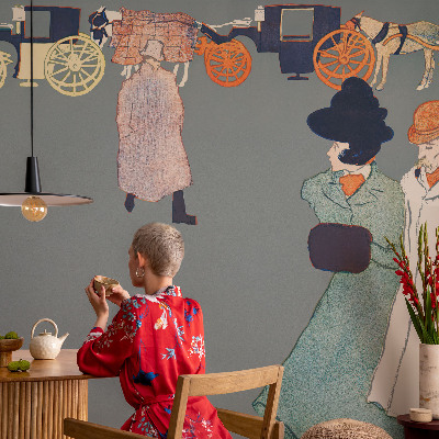 Fototapete fürs Wohnzimmer mit Motiv von Kutschenkostümen