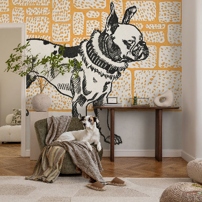 Vlies-Fototapete mit einem Retro-Hund-Motiv