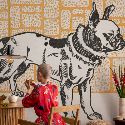Vlies-Fototapete mit einem Retro-Hund-Motiv