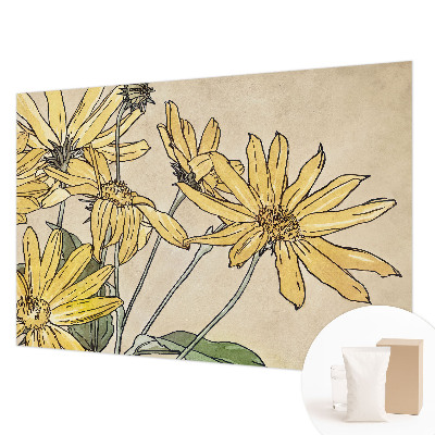 Motivtape­te aus Vlies mit Aquarellblumen