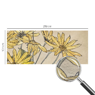 Motivtape­te aus Vlies mit Aquarellblumen