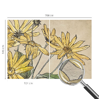 Motivtape­te aus Vlies mit Aquarellblumen
