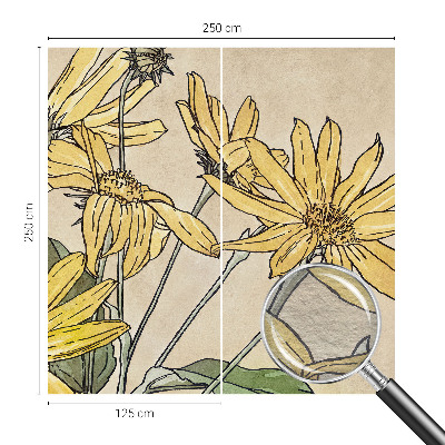 Motivtape­te aus Vlies mit Aquarellblumen