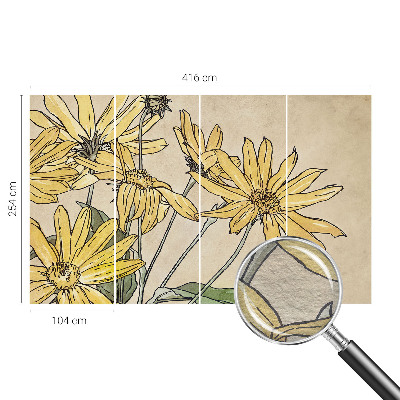 Motivtape­te aus Vlies mit Aquarellblumen