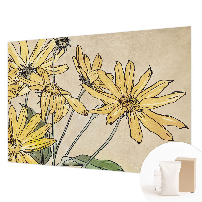 Motivtape­te aus Vlies mit Aquarellblumen
