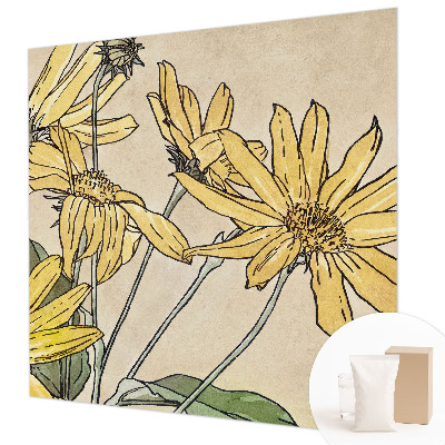 Motivtape­te aus Vlies mit Aquarellblumen