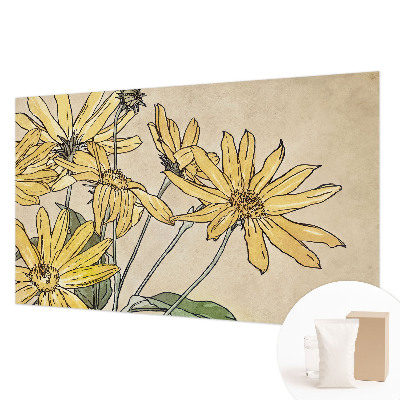 Motivtape­te aus Vlies mit Aquarellblumen